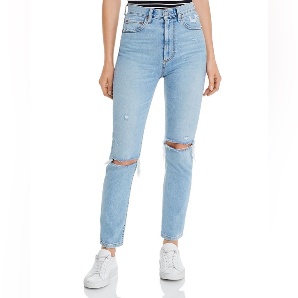 Boyish - The Zachary High Rise Skinny Jeans in Blue Angel - Size 25
